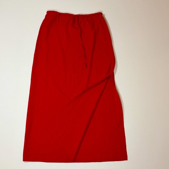 Gap Red Midi Drawstring Linen-Blend Skirt - Picture 3 of 8